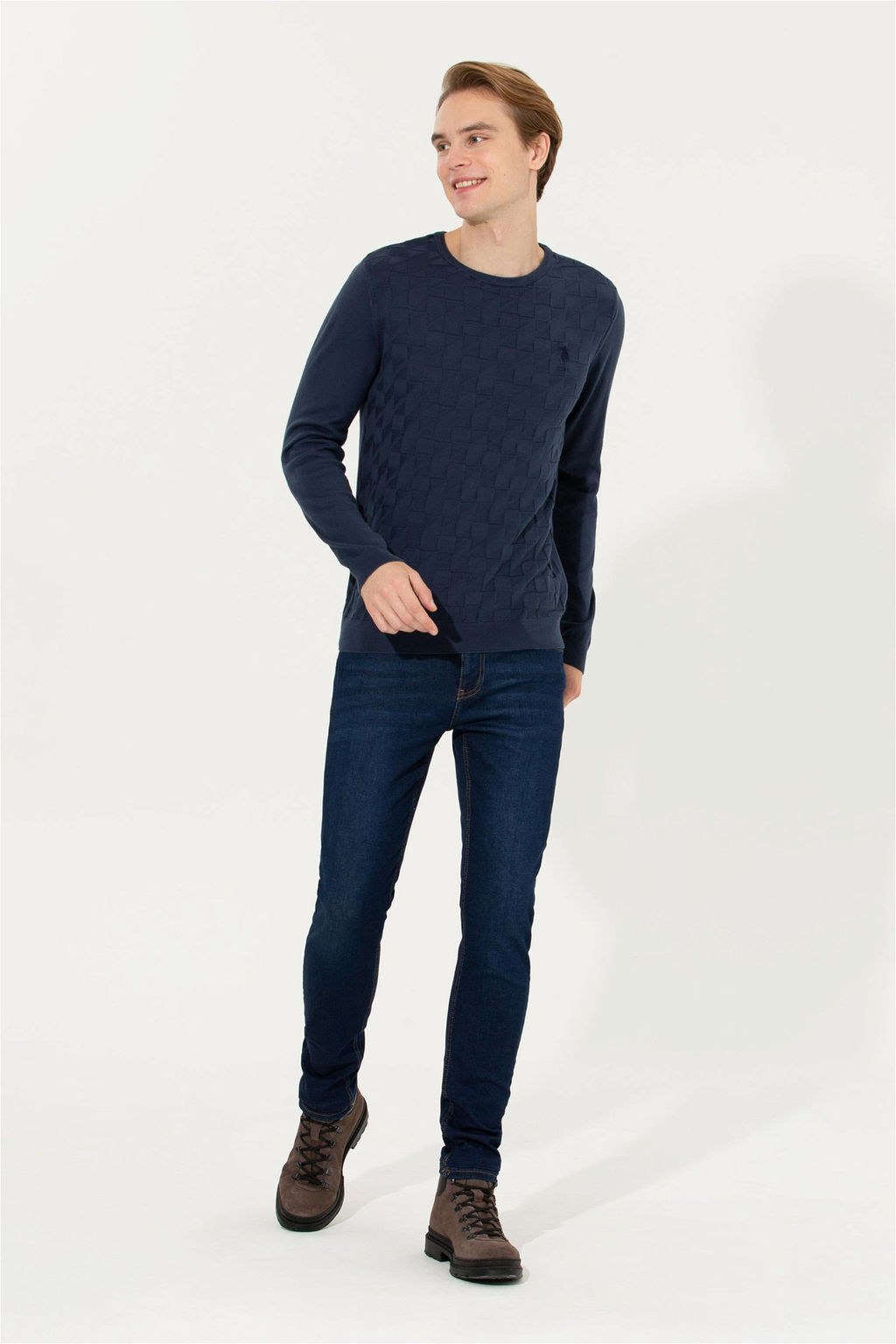 U. S. Polo Assn / Мужской темно-синий базовый свитер - U.s. polo assn фото 10