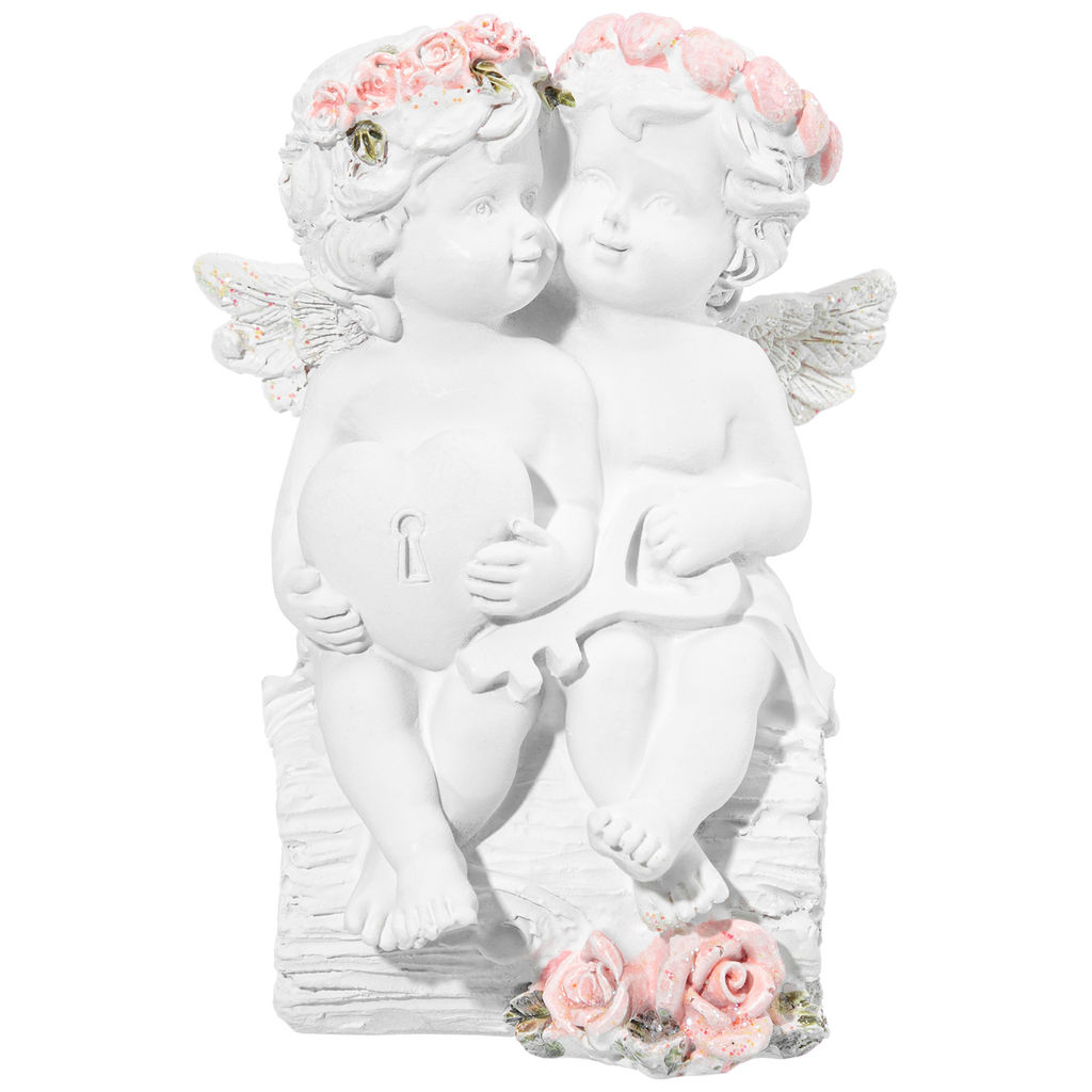 Статуэтка 7,5*7*10,5 см "Пара ангелочков с сердцем"