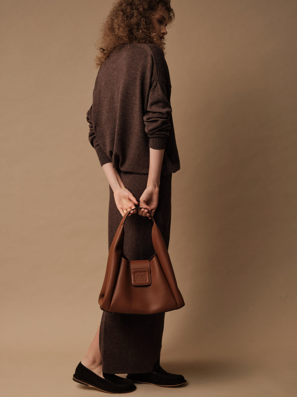 Кожаная сумка Lola DBR 31013 коричневый фундук  фото 9