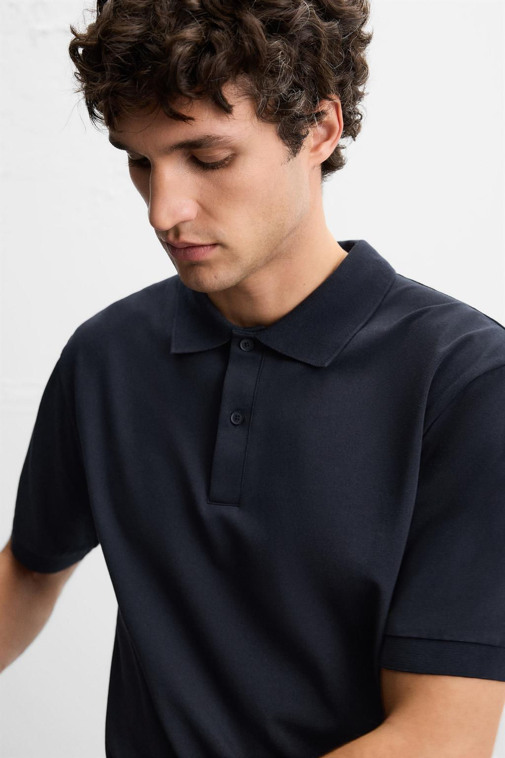 BASIC PIQUE TEXTURE POLO SHIRT - Zara фото 7