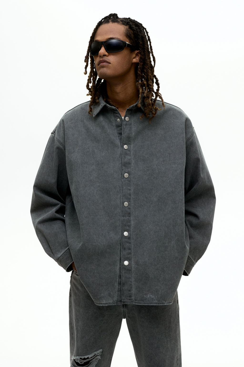 Camisa denim Oversized Fit - H&m фото 3