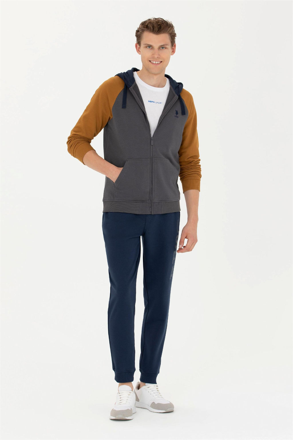 Мужской вязаный кардиган антрацитового цвета - U.s. polo assn фото 11