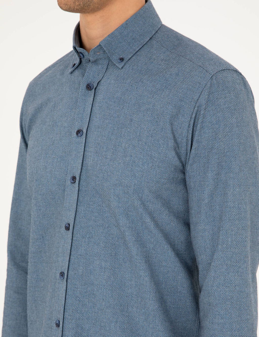 Mavi Slim Fit Uzun Kollu G_mlek