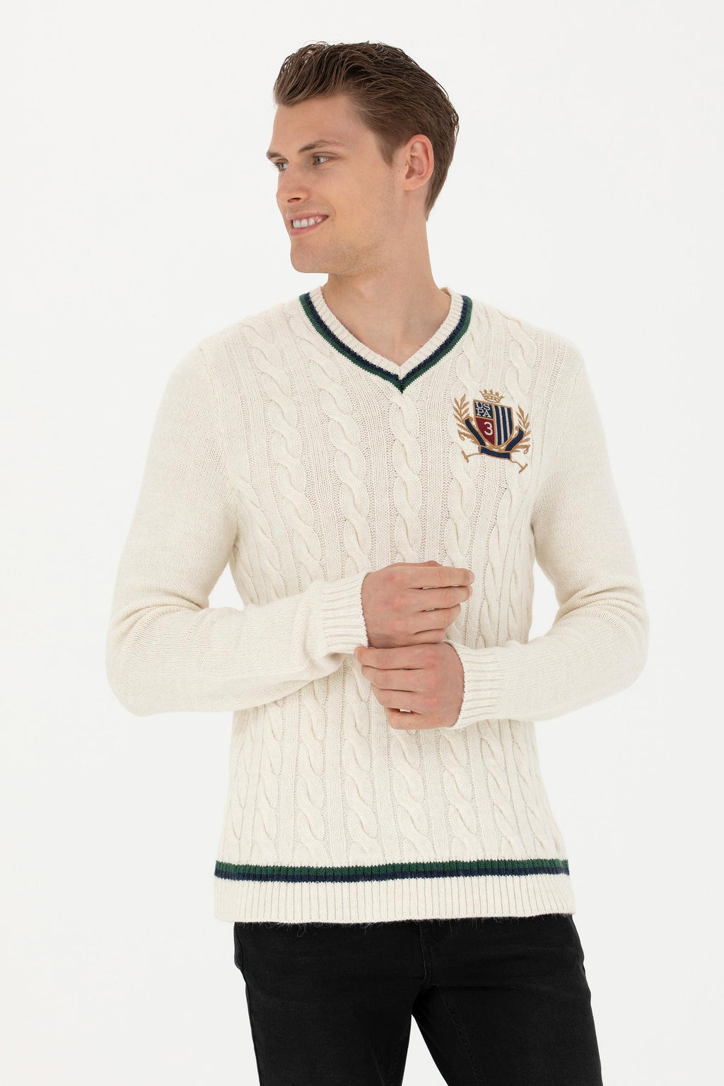 Мужской кремовый свитер - U.s. polo assn фото 15