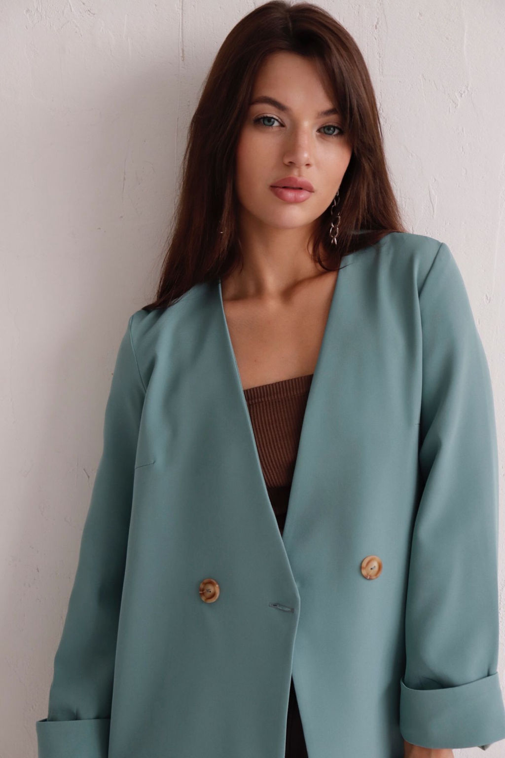 Двубортный жакет без лацканов - Martichelli фото 11