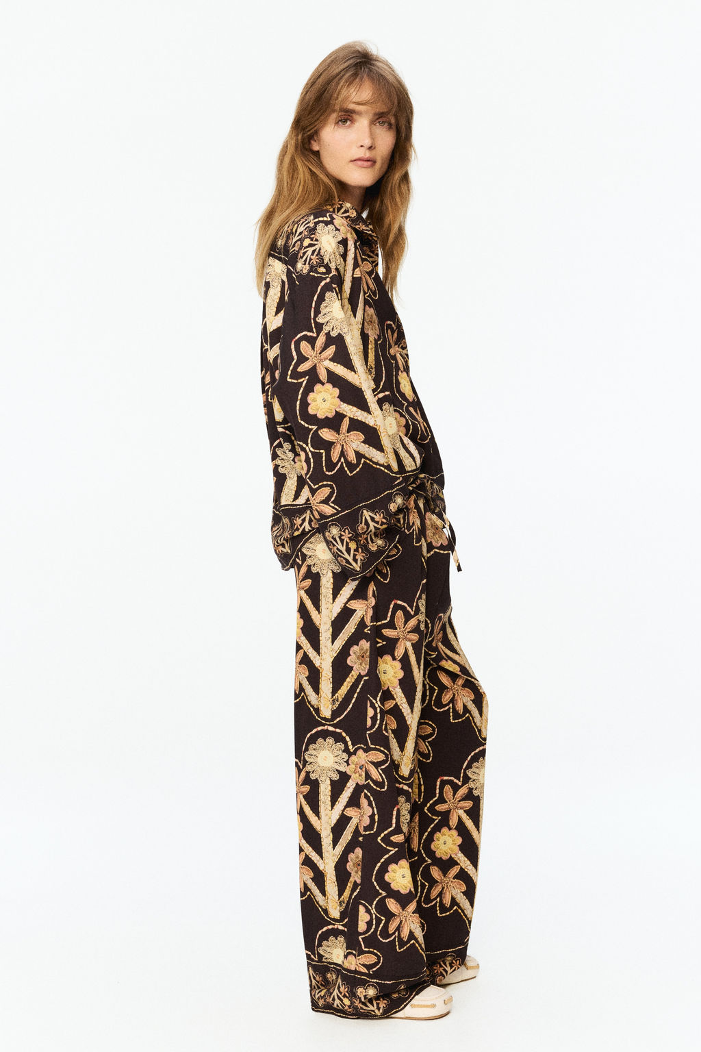 Pantal?n de sarga con estampado floral - H&m фото 5
