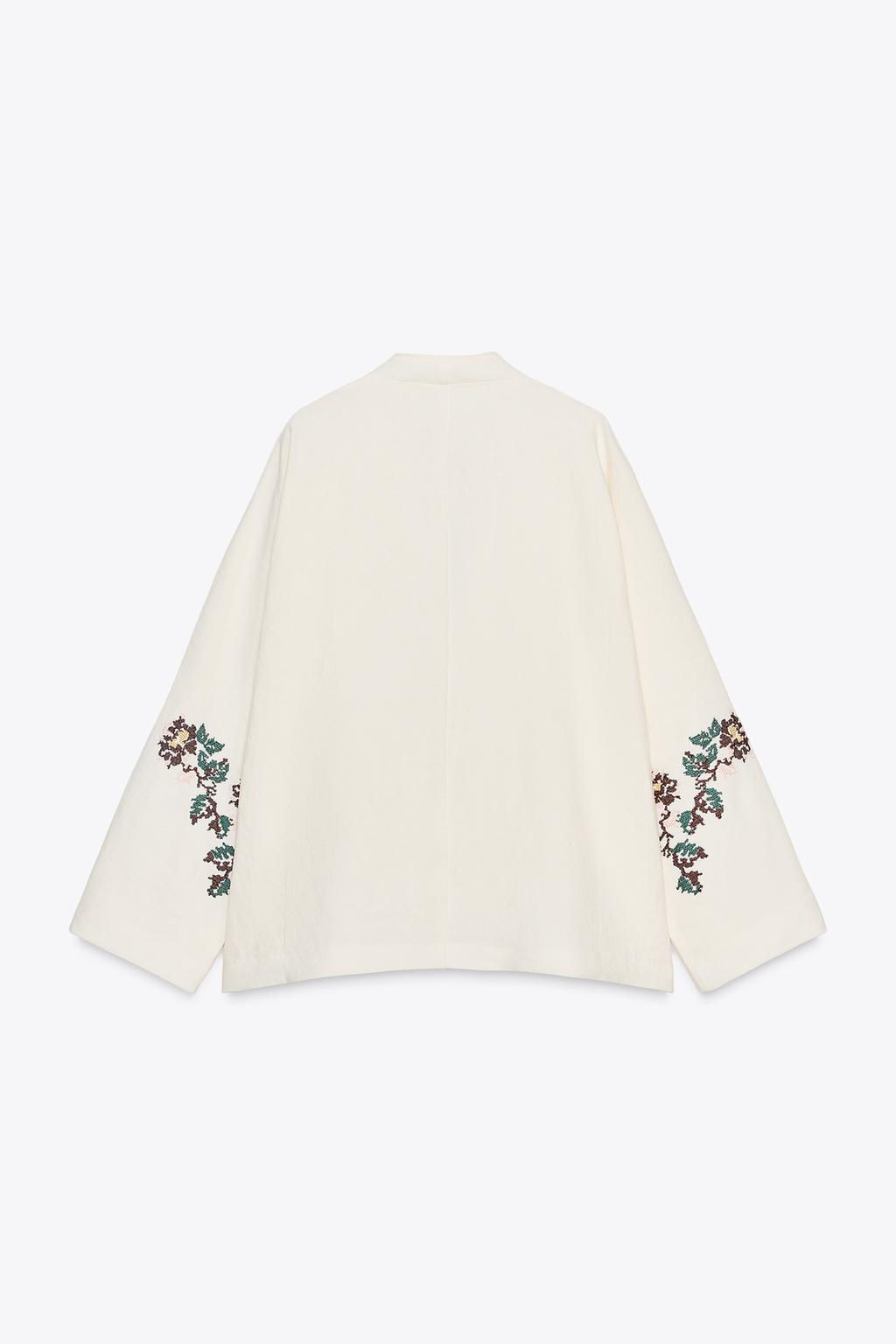 100% LINEN EMBROIDERED KIMONO - Zara фото 7