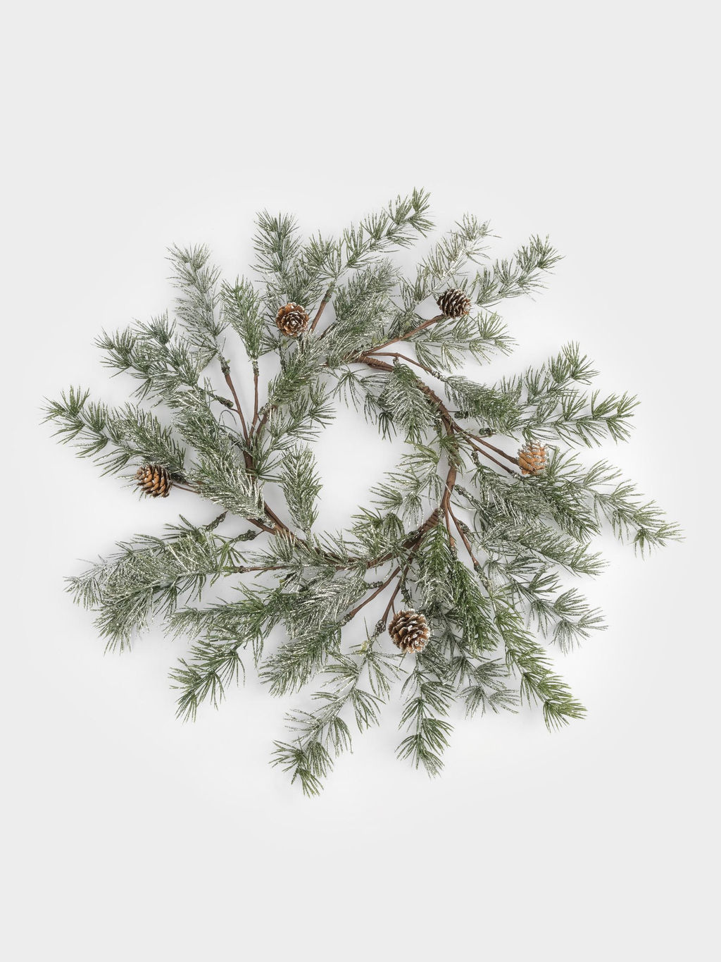 Венок декоративный, 16/48 см, пластик/шишки, Еловая ветка, Interior Conifer