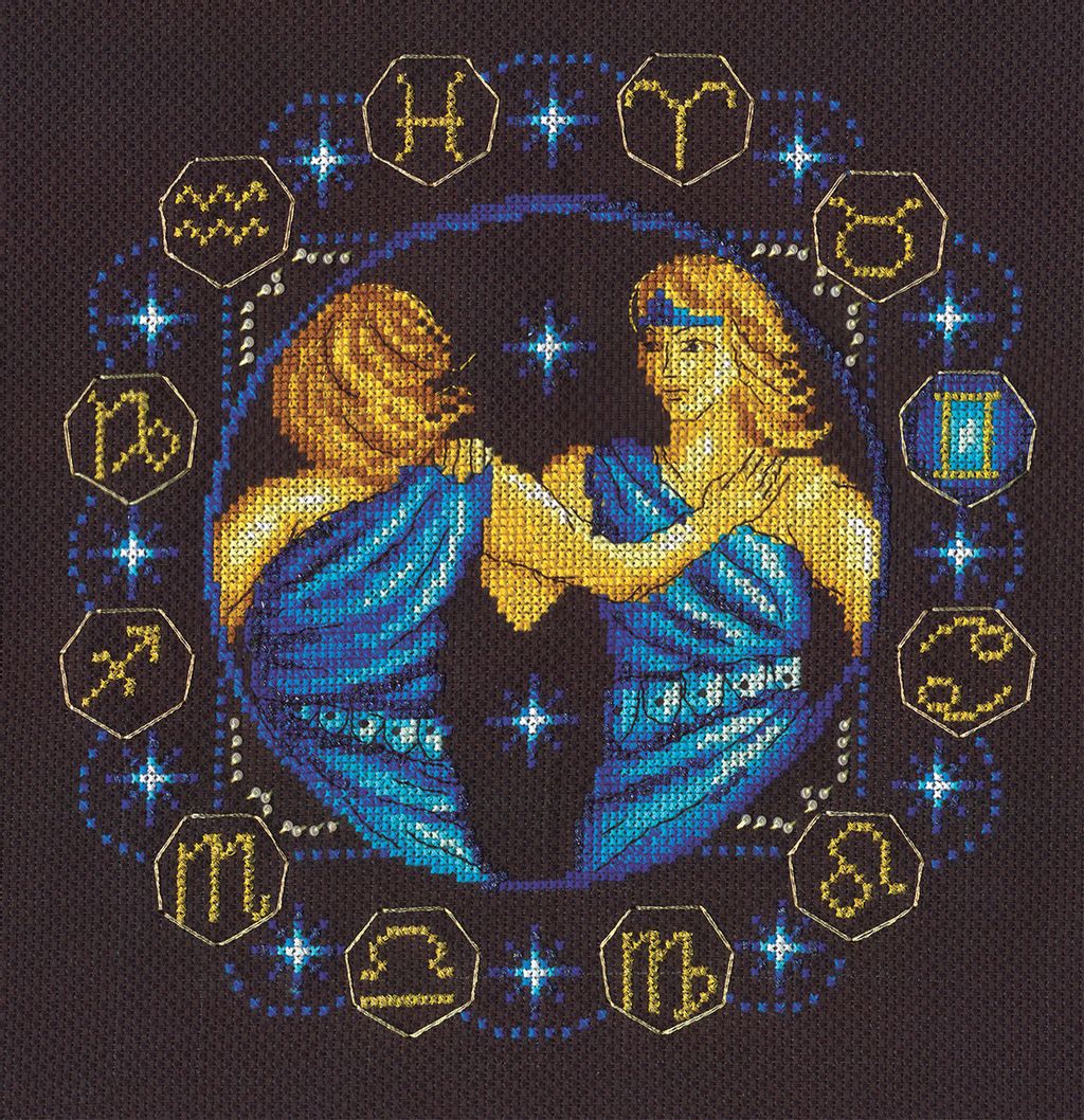 Набор для вышивания PANNA ZN-0924 Знаки Зодиака. Близнецы 21 х 20.5 см