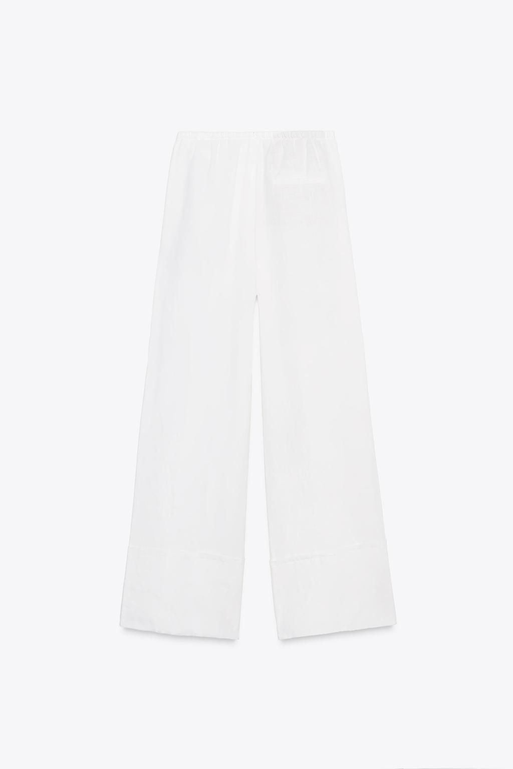 ZW COLLECTION 100% LINEN PALAZZO TROUSERS - Zara фото 27