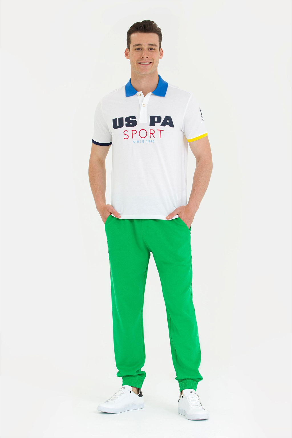 U. S. Polo Assn Мужская белая футболка с воротником-поло - U.s. polo assn фото 11