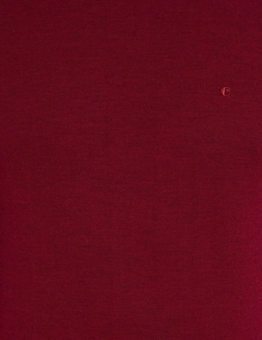 Бордово-красный базовый трикотажный свитер приталенного кроя с круглым вырезом - Cacharel фото 6