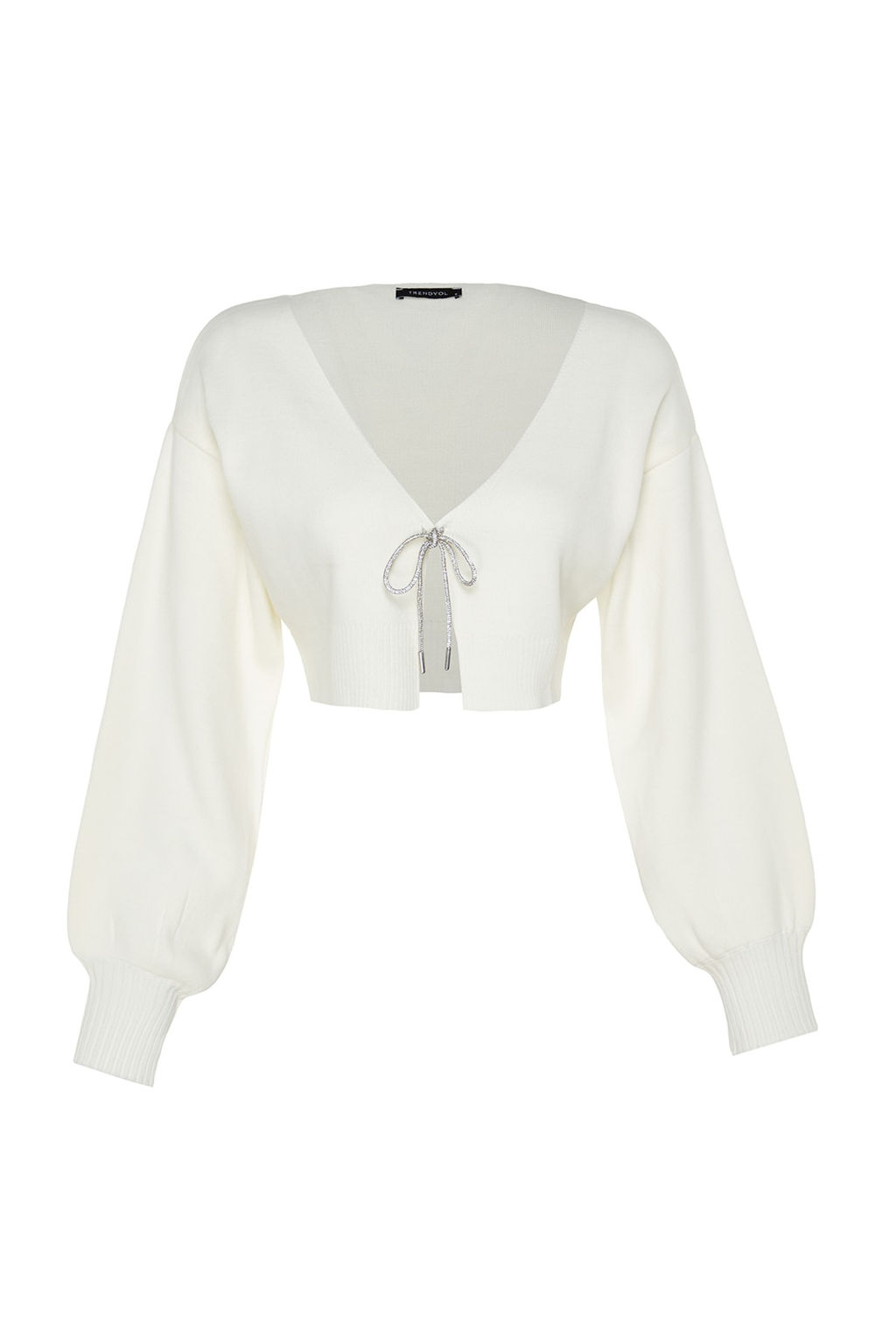 Ekru Super Crop Basic Fiyonklu Triko H?rka TWOAW24HI00315