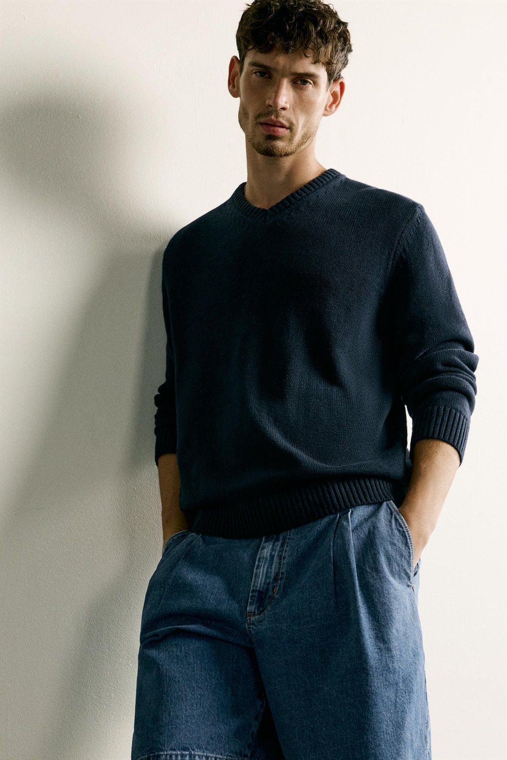JERSEY REGULAR FIT ALGOD?N - LINO / Marino