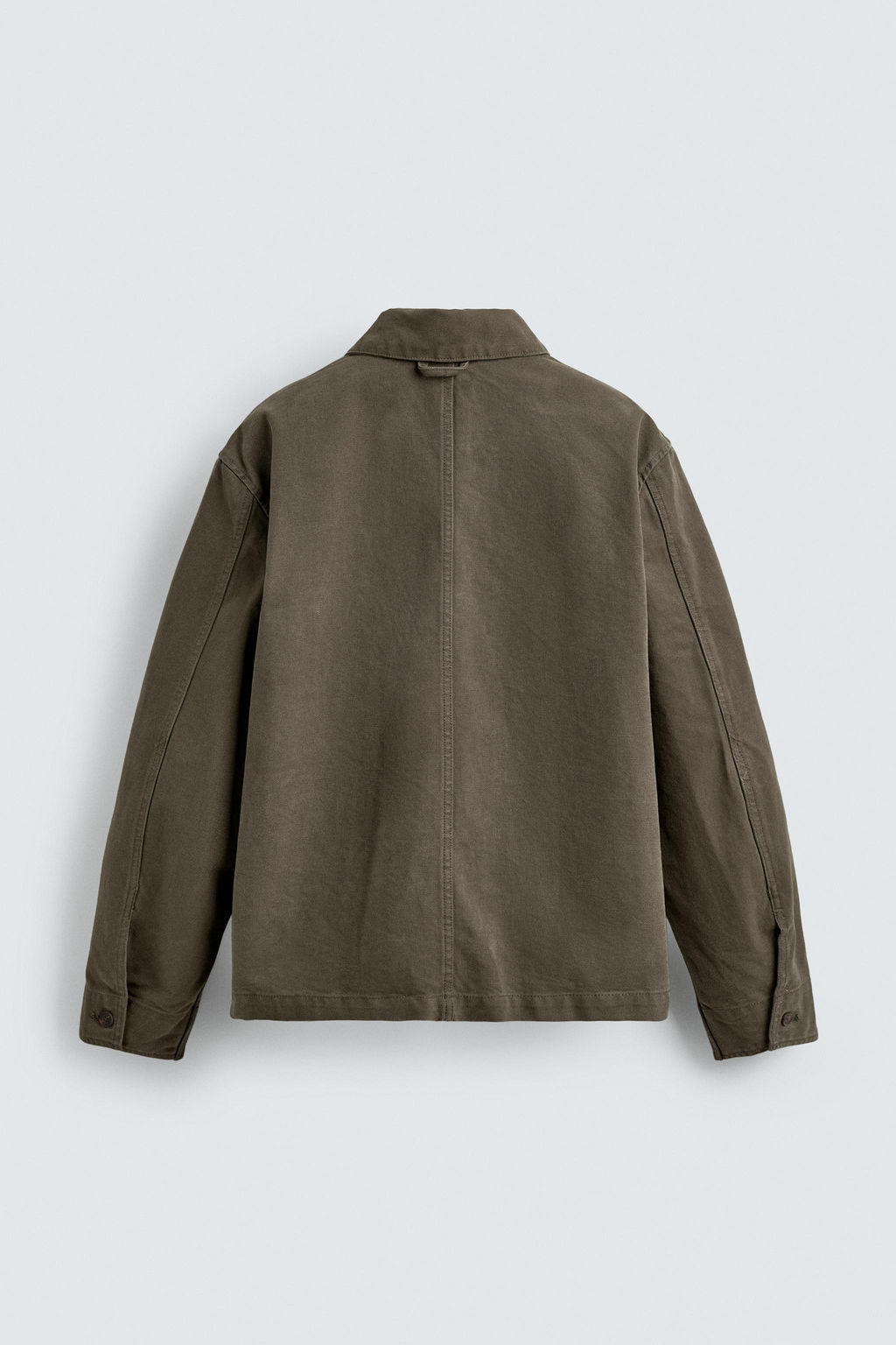 SOBRECAMISA RELAXED FIT CANVAS LAVADO / Marr?n / Topo - Zara фото 9