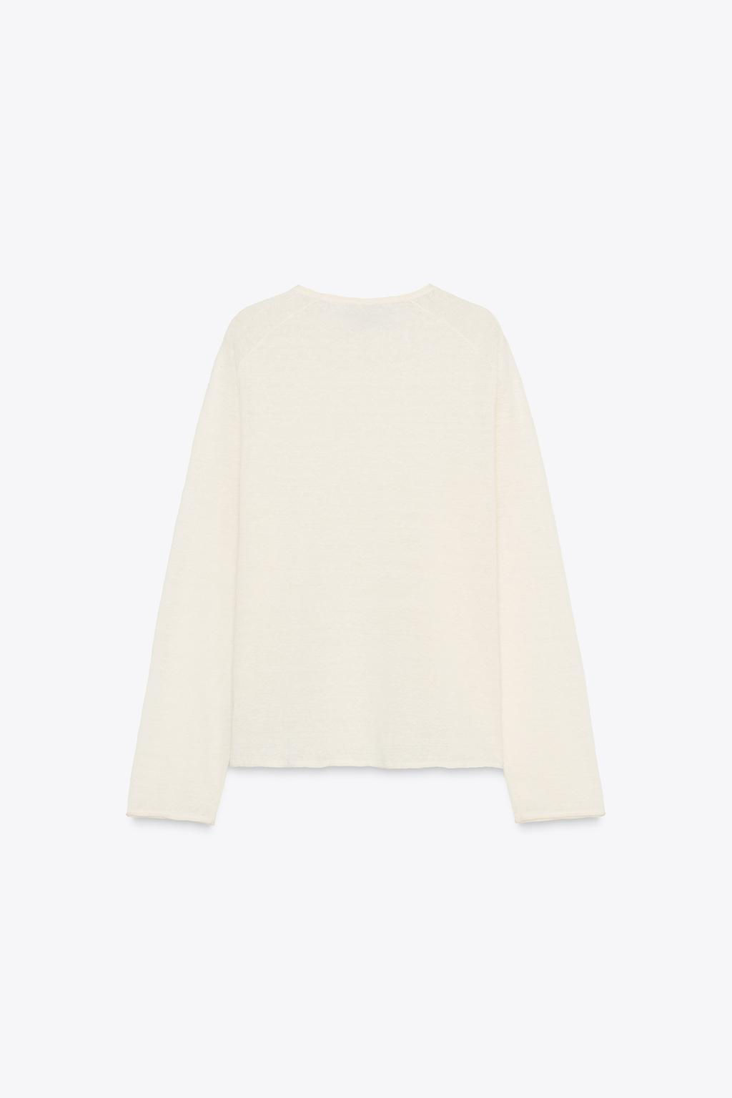 LINEN BLEND KNIT SWEATER - Zara фото 6
