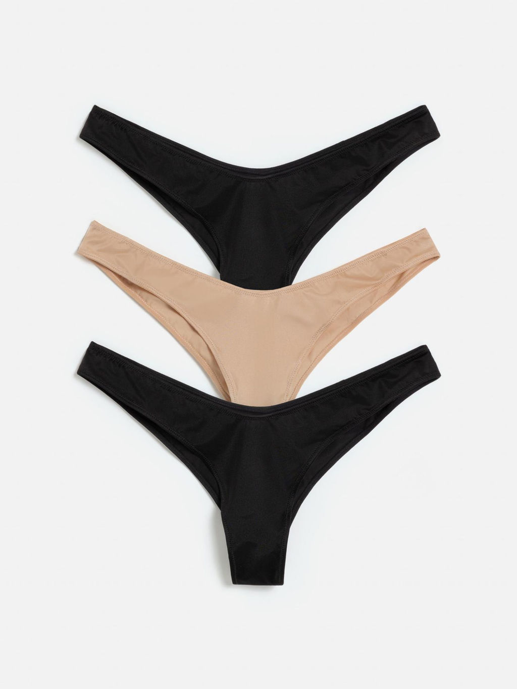 31204122258 Трусы стринги-бразилиано жен 3шт. Hope черный с бежевым - Infinity Lingerie фото 2