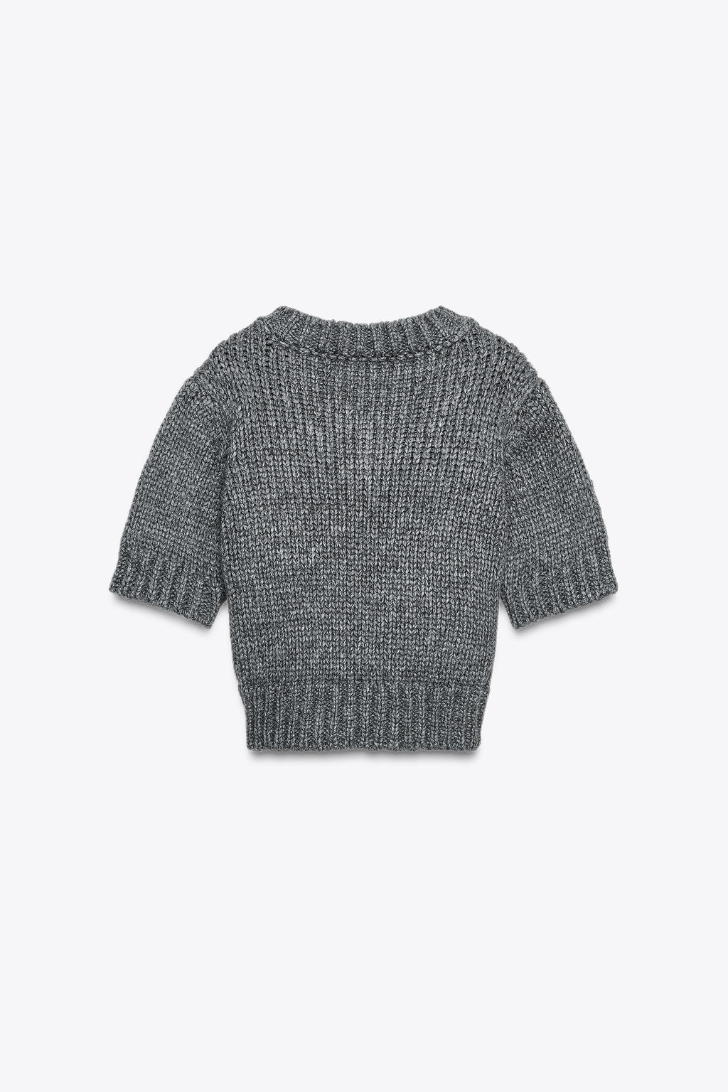CROPPED KNIT V-NECK SWEATER - Zara фото 6