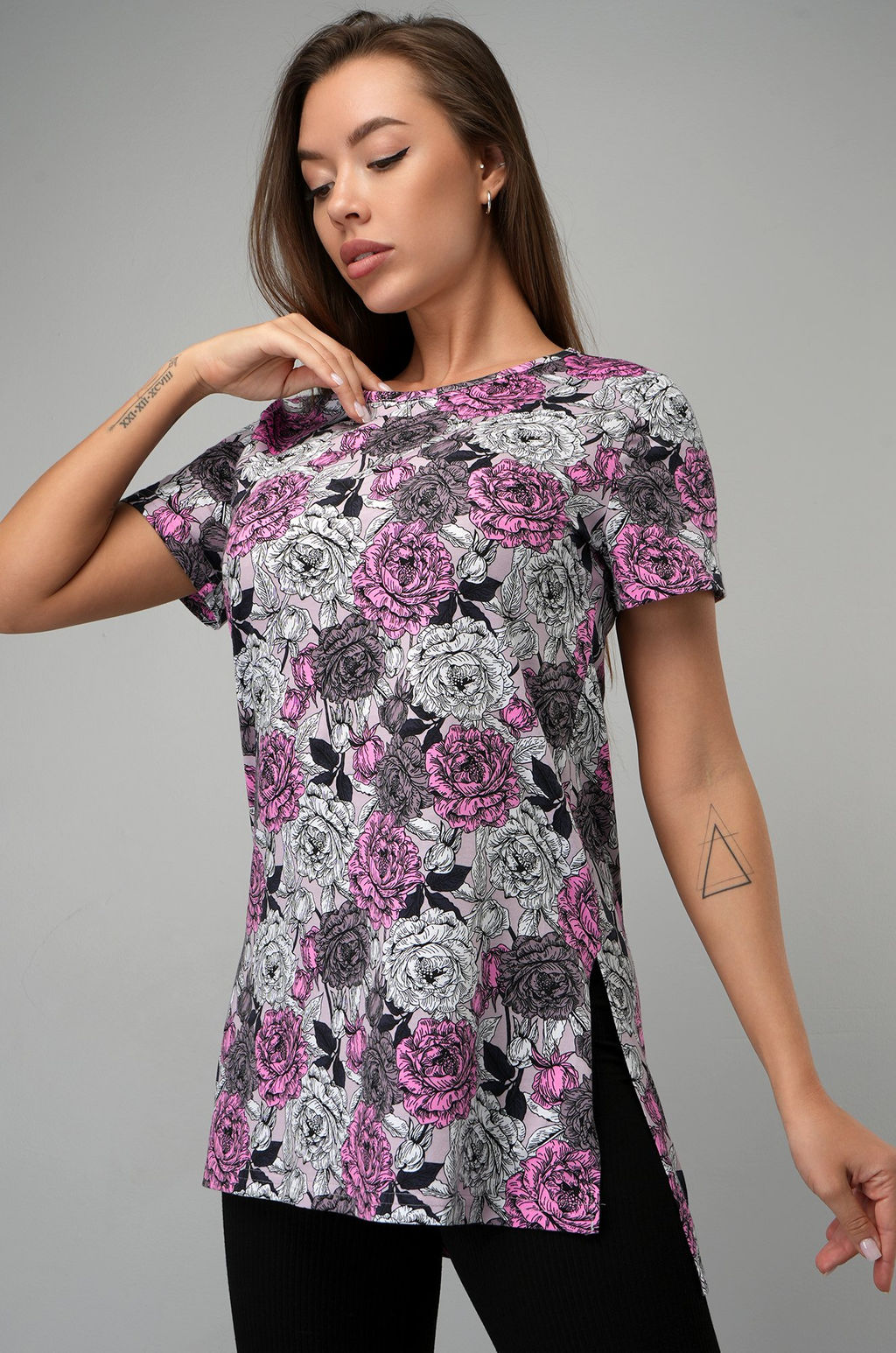 Удлиненная женская футболка с разрезами Happyfox - Happy fox фото 5