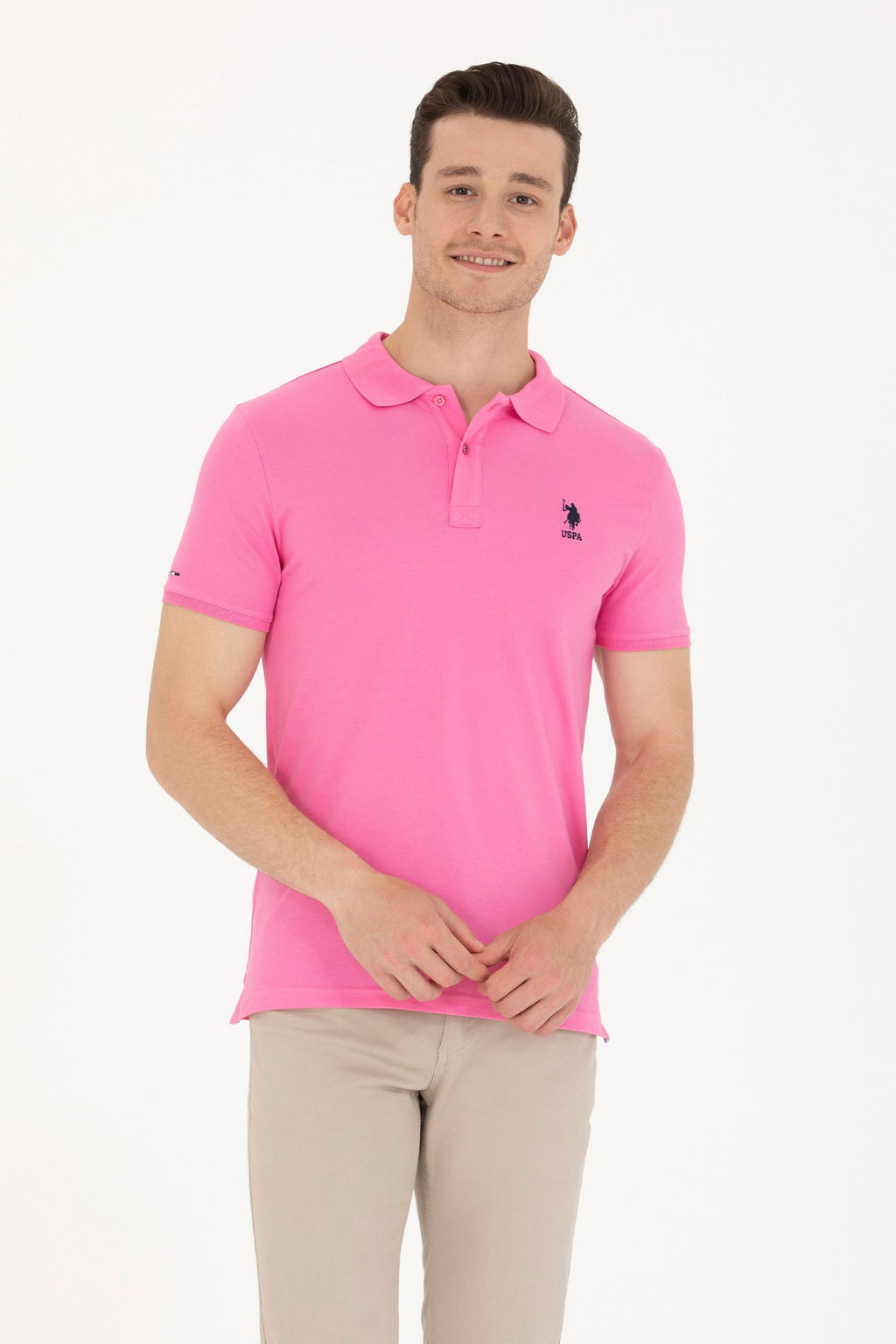 Мужская розовая базовая футболка - U.s. polo assn фото 15