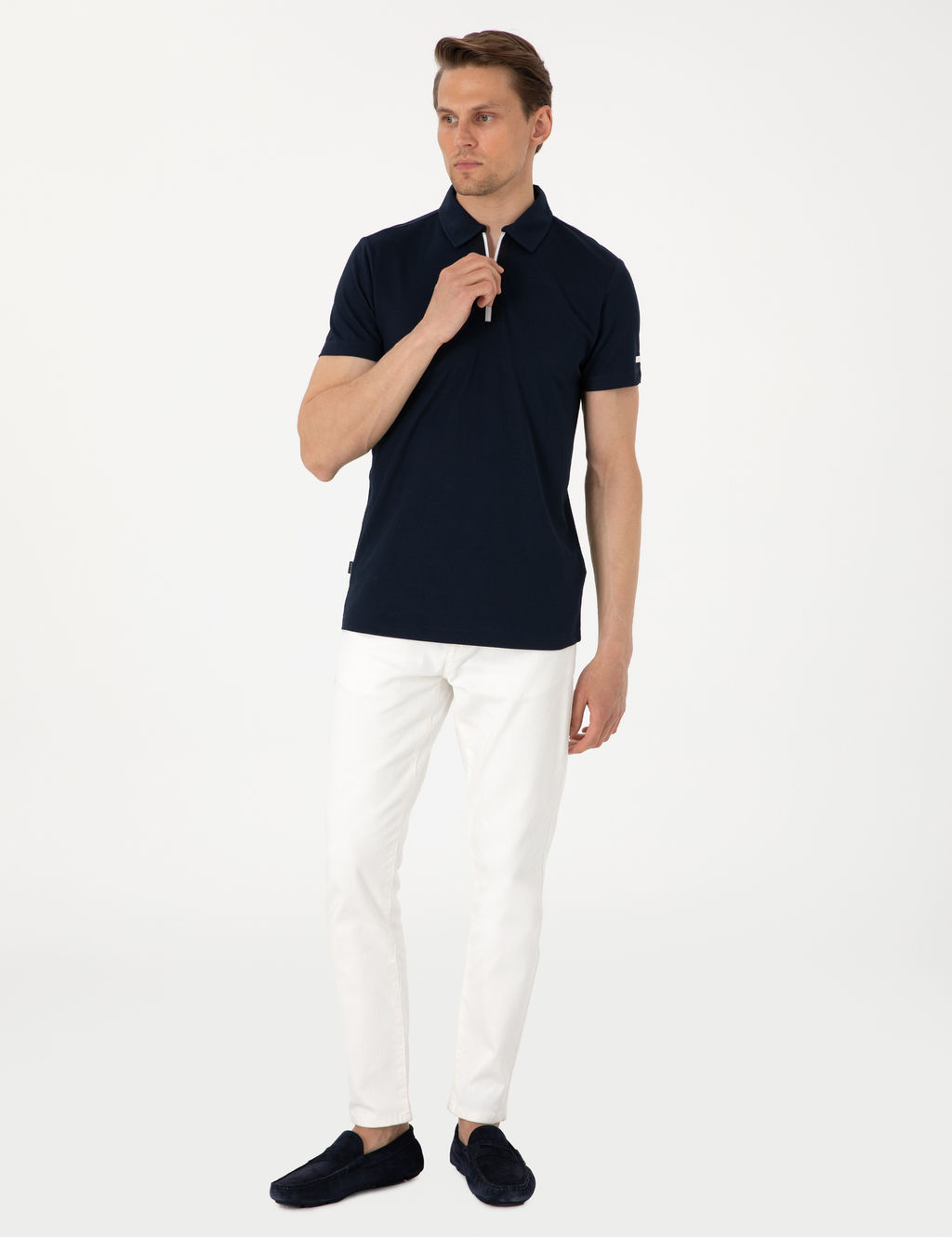 Lacivert Ultralight Kuma_ Slim Fit Polo Yaka Ti__rt