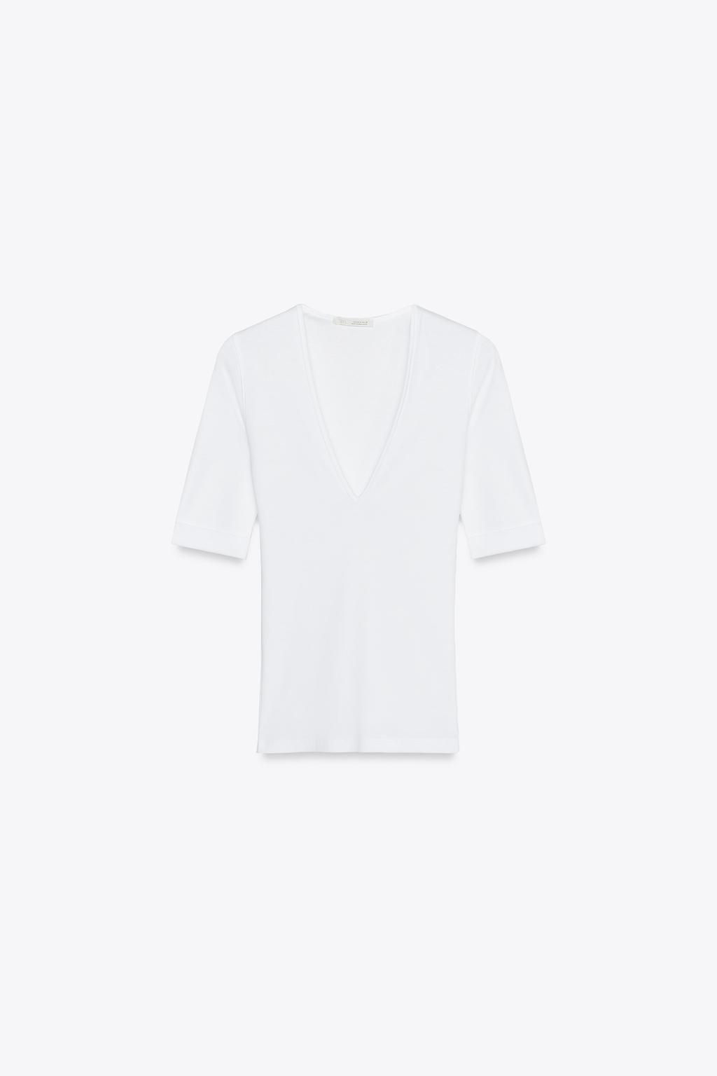 WASHED COTTON T-SHIRT - Zara фото 6