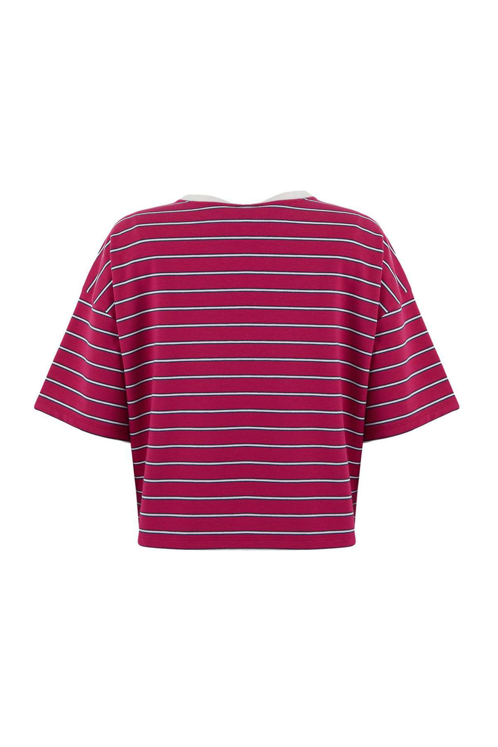 Cizgili Regular/Normal Kal?p K?sa Kollu Tok %100 Pamuk Orme T-Shirt TWOSS26TS00048 - Trendyolmilla фото 4