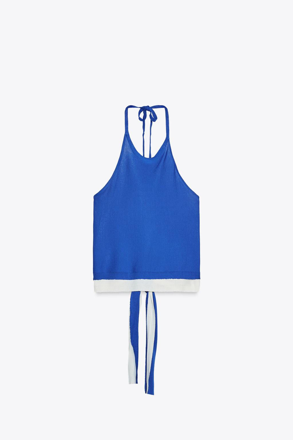DOUBLE-LAYER KNIT HALTER TOP - Zara фото 4
