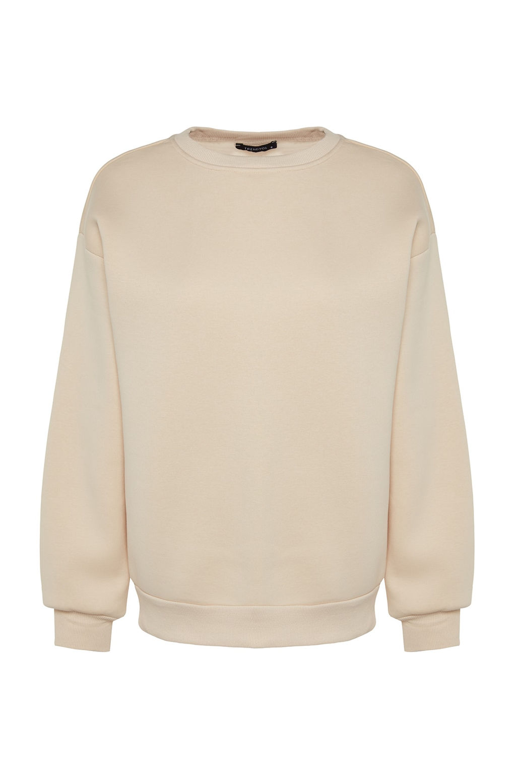 Tas Oversize/Rahat Kesim Basic Bisiklet Yaka Kal?n/Ici polarl? Orme Sweatshirt TWOAW24SW00102