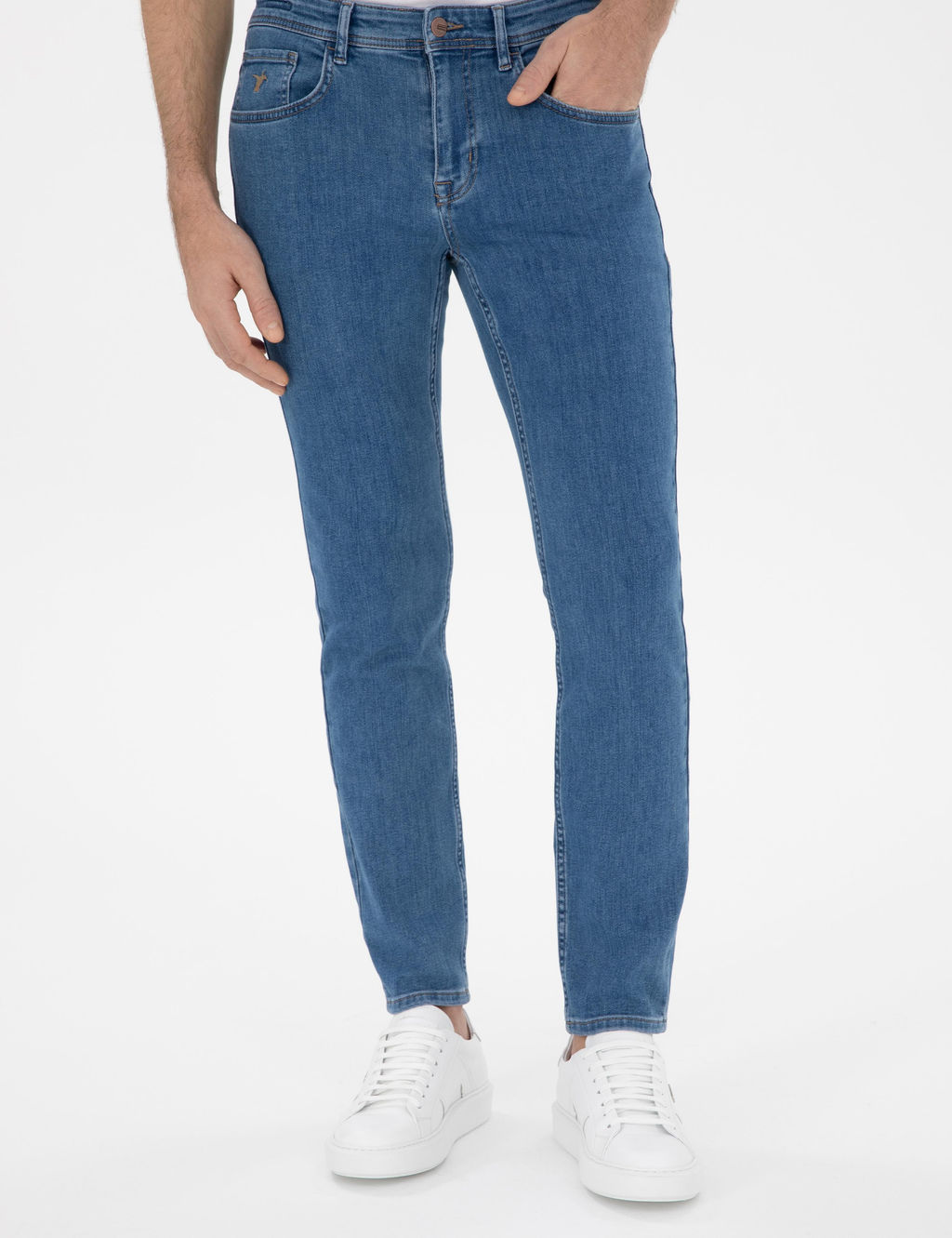 A__k Mavi Slim Fit Pamuklu Esnek Jean Pantolon