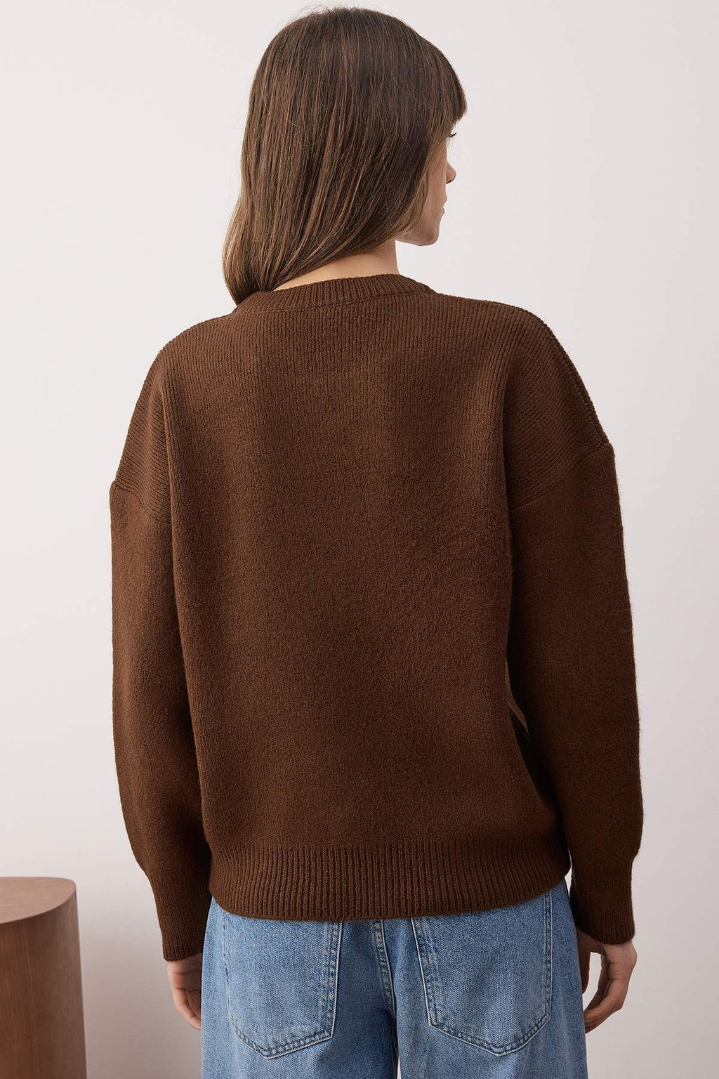 Wardrobe Essentials Sar? Yunlu Premium Iplik Basic Genis Kal?p Triko Kazak | TWOAW26KZ00065 - Trendyolmilla фото 21