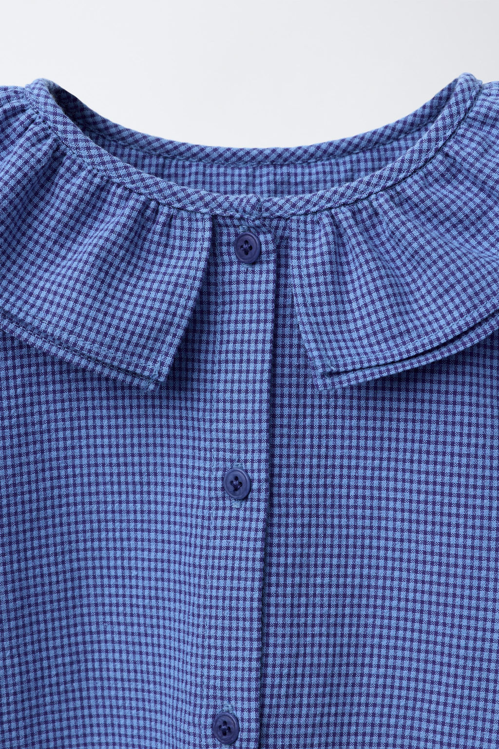 GINGHAM CHECK DOUBLE COLLAR SHIRT - Zara фото 3