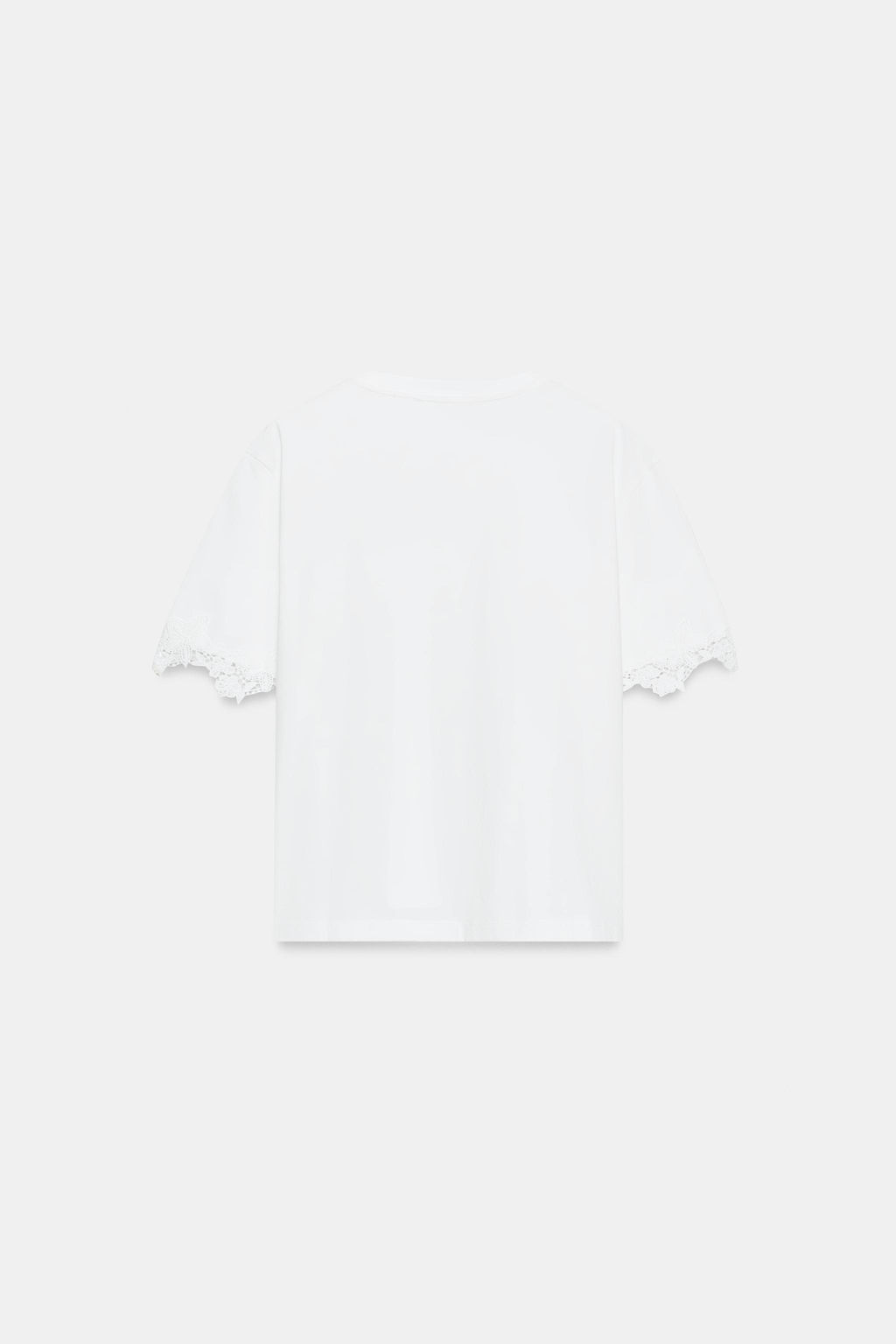 CAMISETA MANGA CORTA ENCAJE / Blanco