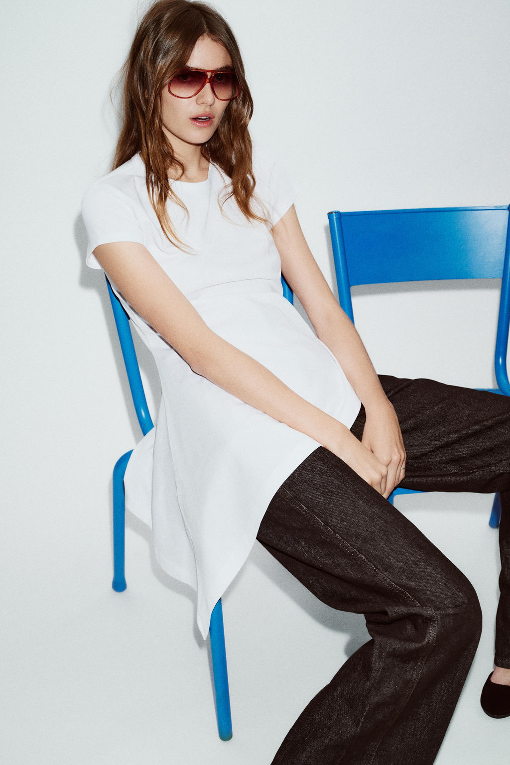 ASYMMETRIC SHORT SLEEVE T-SHIRT - Zara фото 4