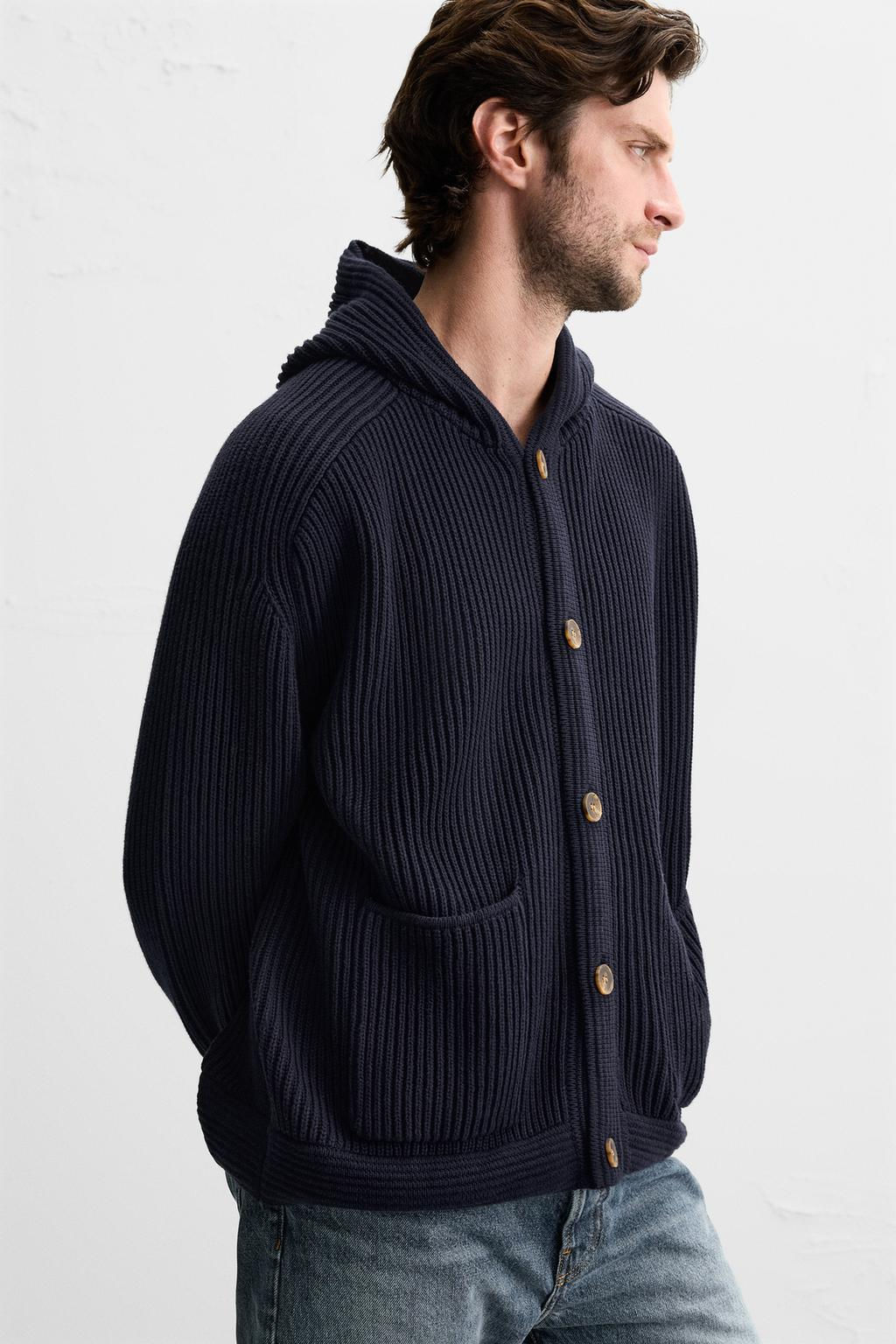PURL KNIT HOODED CARDIGAN - Zara фото 7