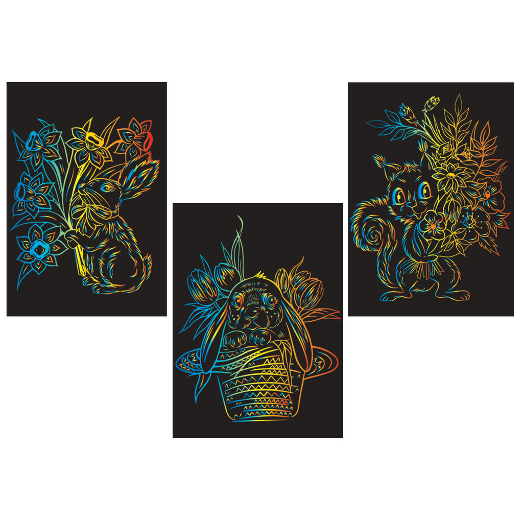 Hobbius GHPM-04 Набор для творчества Гравюра мини 10 x 15 см 1 х 3 шт Тебе букетик! (мульти)