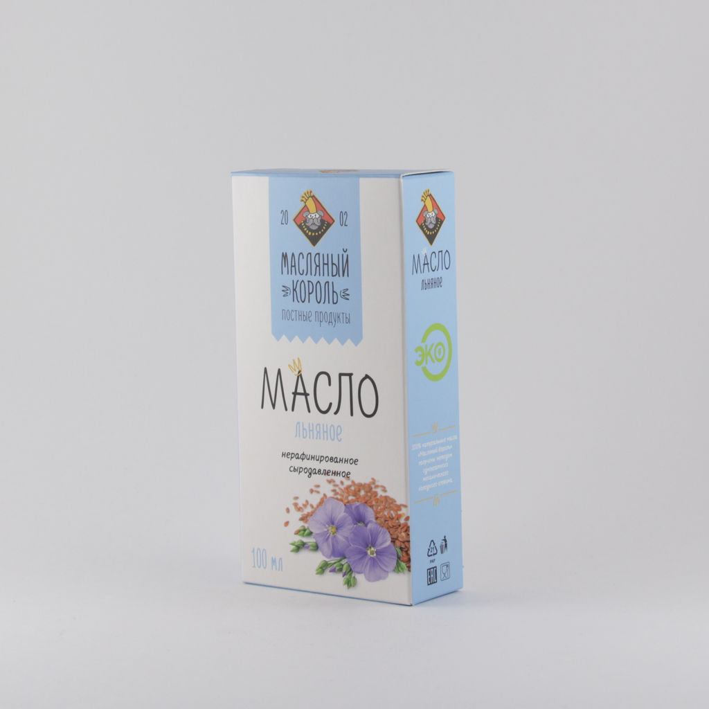 Масло льняное нерафинированное Масляный король 0,1л