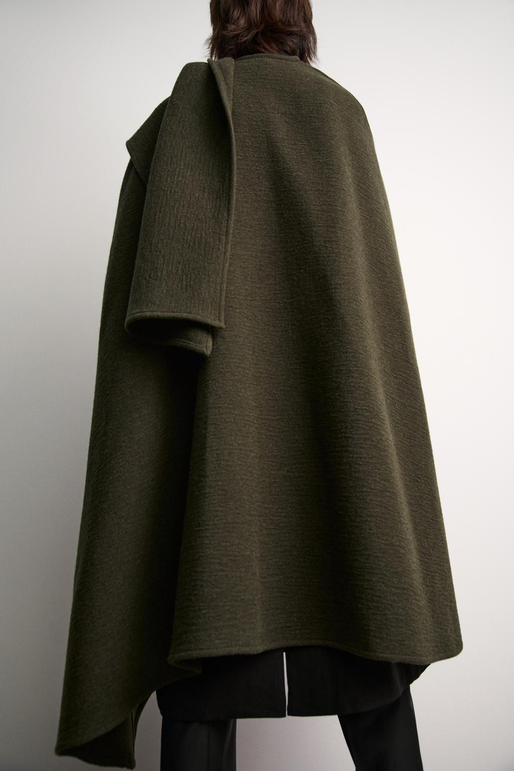ASYMMETRIC WOOL BLEND CAPE ZW COLLECTION - Zara фото 4