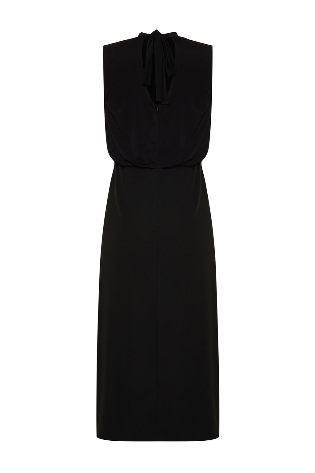 Siyah A Kesim Degaje Yaka Midi Dokuma Elbise TWOSS24EL00689 - Trendyolmilla фото 8