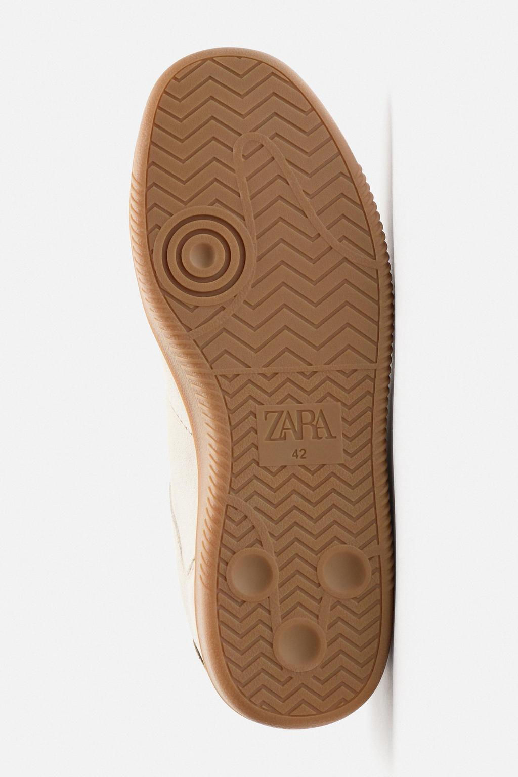 LEATHER TRAINERS WITH CONTRAST SOLE - Zara фото 7