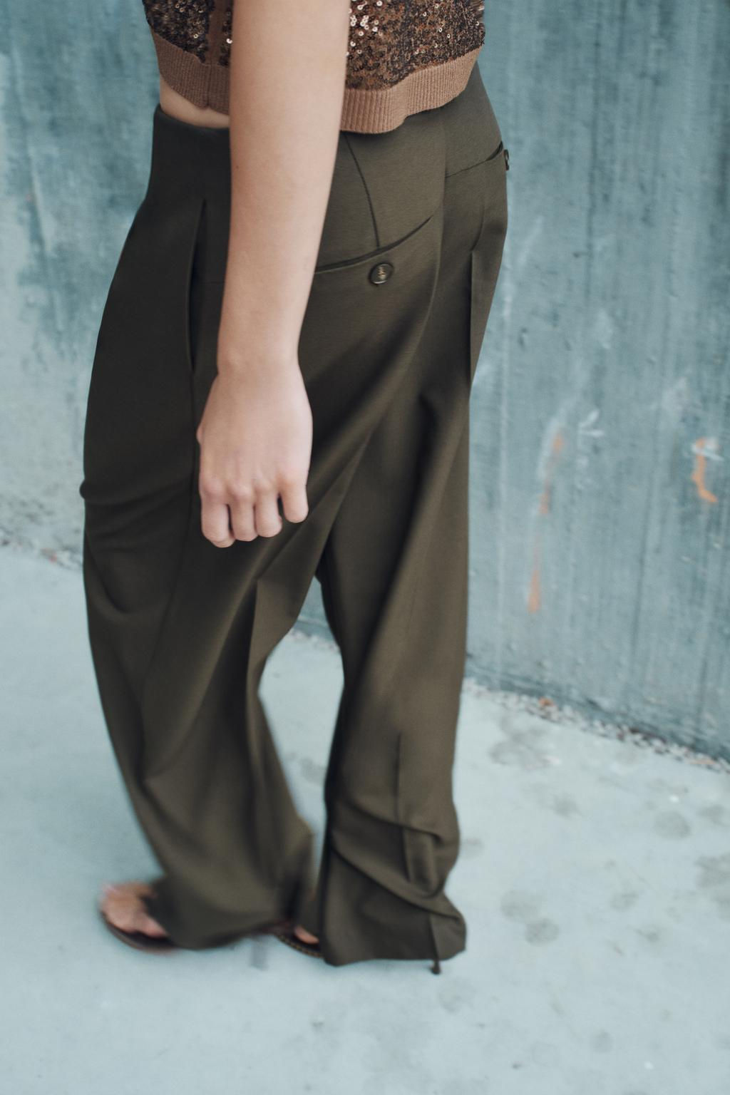 WIDE-LEG TROUSERS WITH DARTS - Zara фото 5