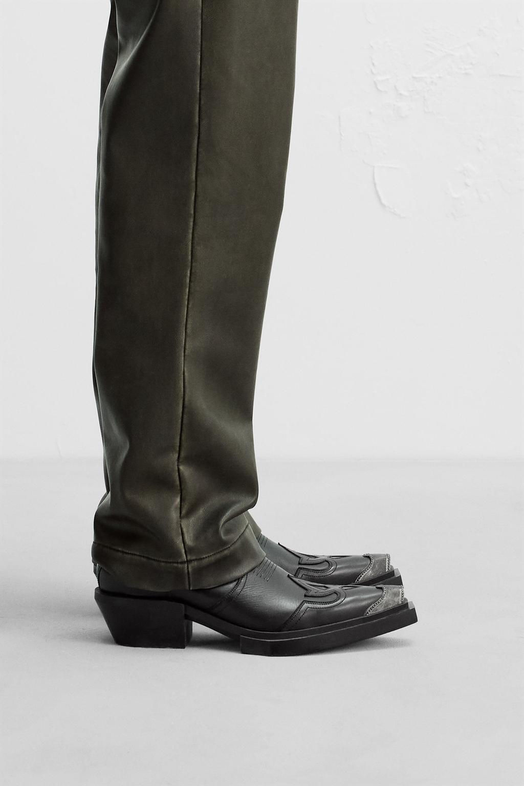 LEATHER COWBOY BOOTS - LIMITED EDITION - Zara фото 3