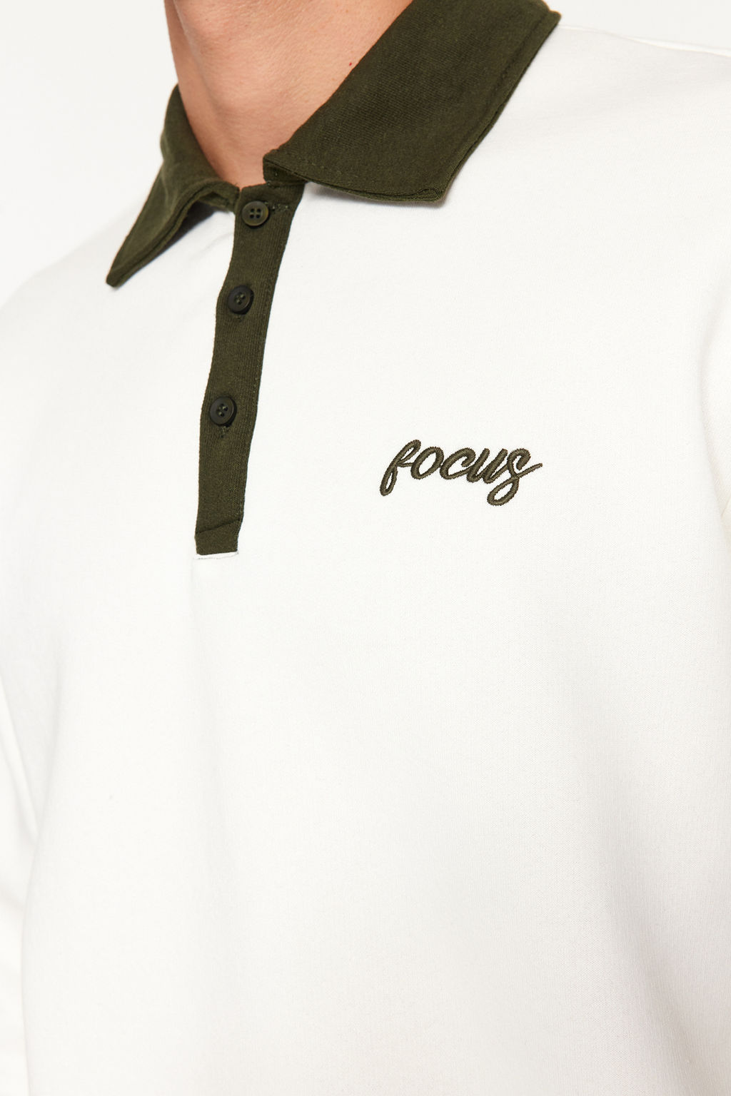 TRENDYOL MAN Ekru Regular/Normal Kesim Polo Yaka Nak?sl? Ici Polar/S?cak Tutan Sweatshirt TMNAW24SW00241 - Trendyolmilla фото 5