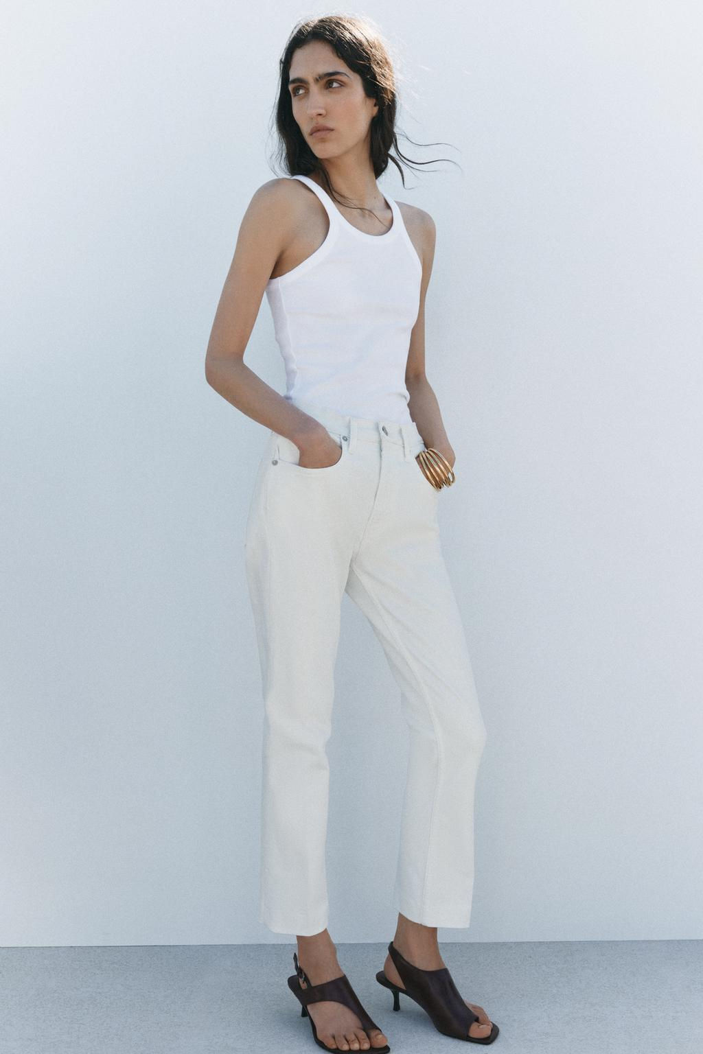 ZW COLLECTION HIGH-WAIST BOOTCUT CROPPED JEANS - Zara фото 25