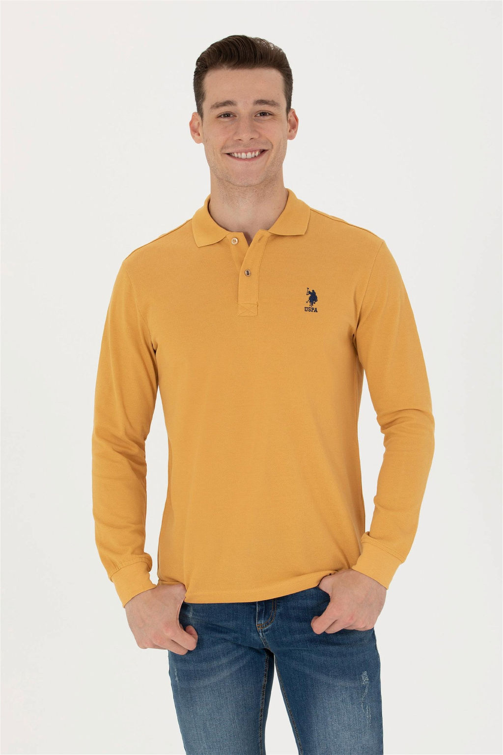 U. S. Polo Assn / Мужской горчичный базовый свитшот - U.s. polo assn фото 10