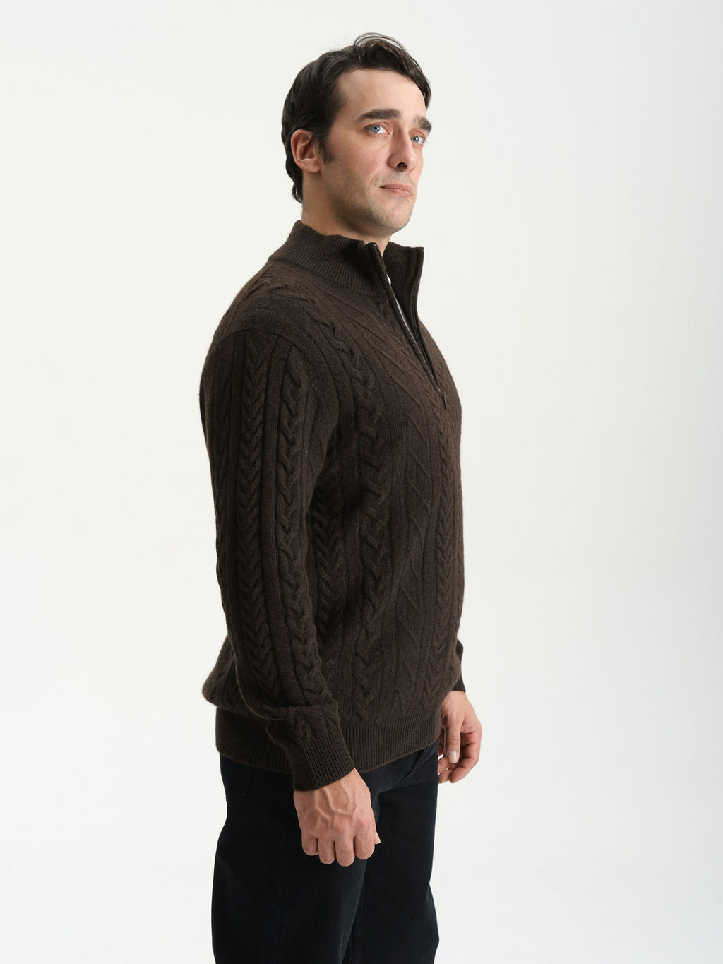 Джемпер мужской из пуха яка 2006 темно-коричневый