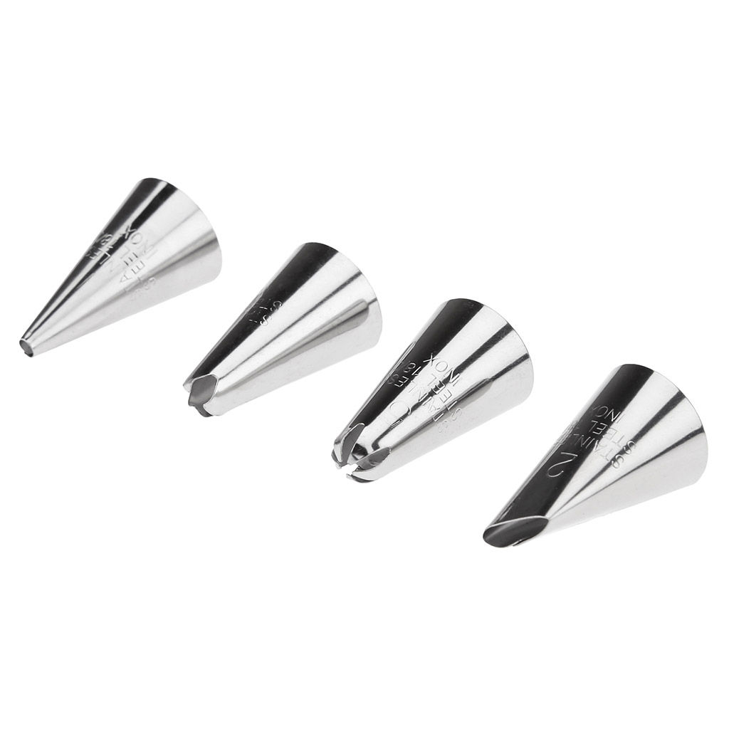 Кондитерский шприц из нержавеющей стали Крем-чиз 18х6,3х6,3см, насадка нерж. для крема - 4 штуки, лопатка пластмассовая 18,7см, цвет - черный, в блистере (Китай) - Домашняя мода фото 3