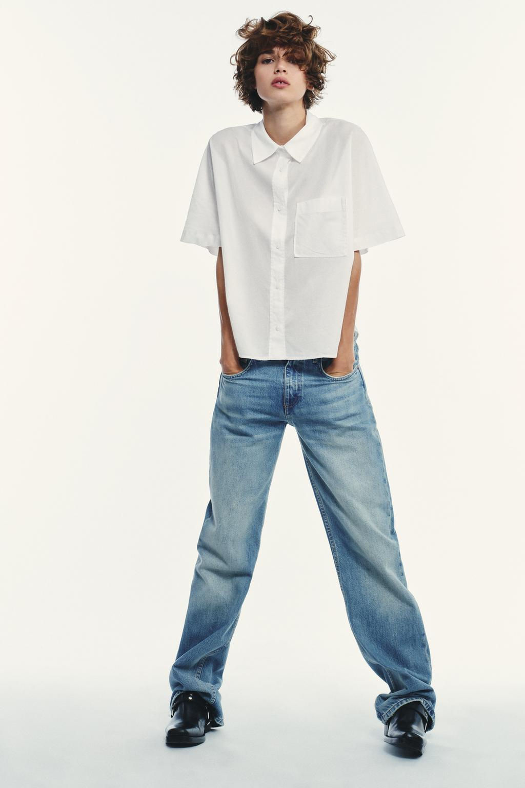 SEMI-SHEER COTTON SHIRT - Zara фото 4