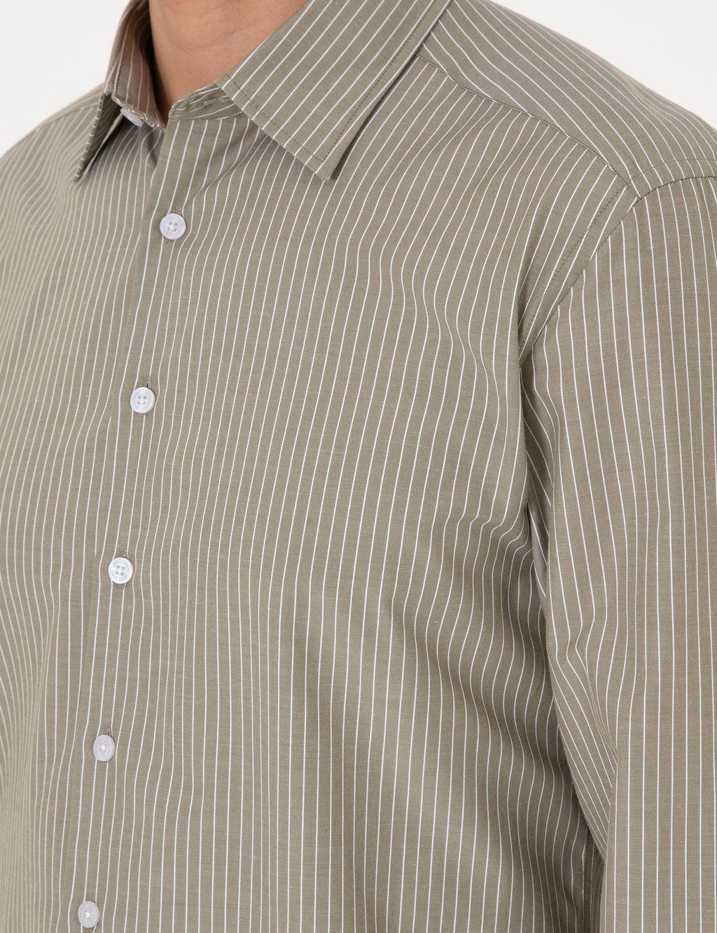 Haki Slim Fit _izgili Uzun Kollu G_mlek - Pierre cardin фото 7