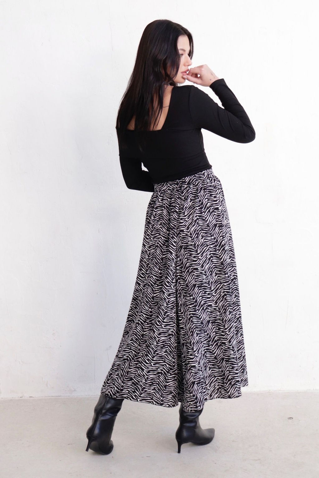 11314 Юбка А-силуэта чёрно-белая - Martichelli фото 30
